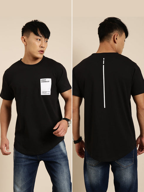 Black Printed Crew Neck T-shirt
