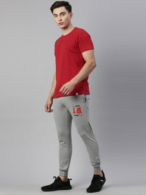 Red & Grey Solid Lounge Set