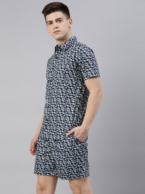 Navy Blue Printed Co-Ord Set