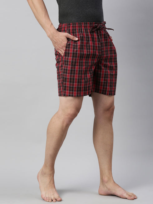 Red Checks Lounge Short