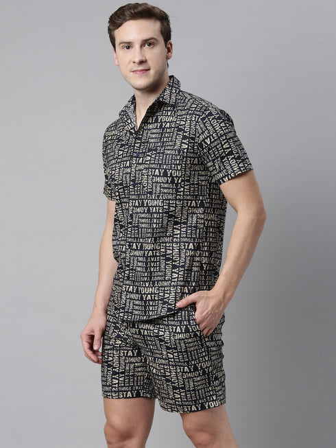 Navy Blue Printed Co-Ord Set