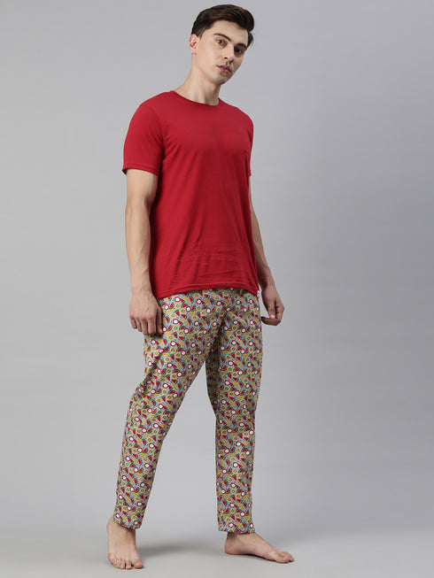 Red & Grey Assorted Night Suit