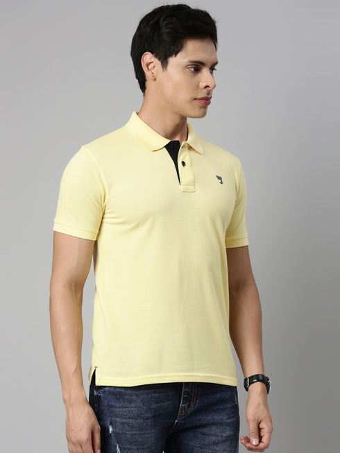 Yellow Solid Polo T-Shirt