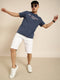 Navy Blue Printed Crew Neck T-shirt