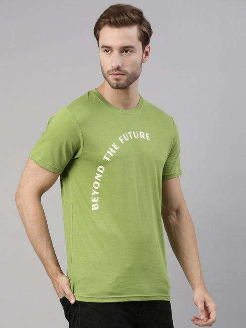 Green Printed Crew Neck T-shirt