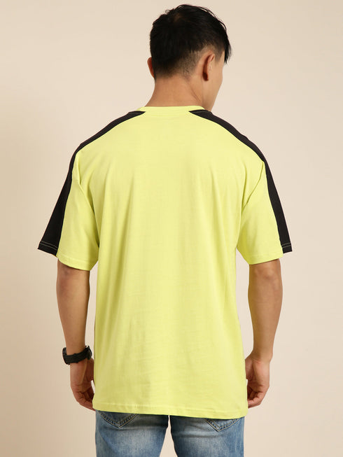 Green Printed Oversized Crew Neck T-shirt