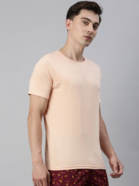 Light-Colored Short-Sleeved T-Shirt