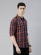 Navy Blue Checks Full Sleeves Shirt