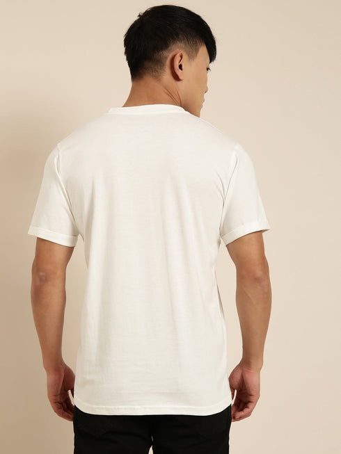 White Printed Crew Neck T-shirt