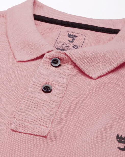 Dusty Pink Solid Polo T-shirt