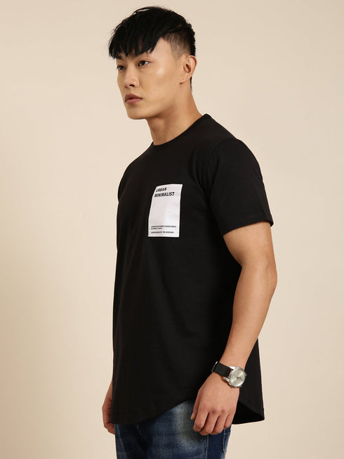 Black Printed Crew Neck T-shirt
