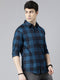 Navy Blue Checks Full Sleeves Shirt