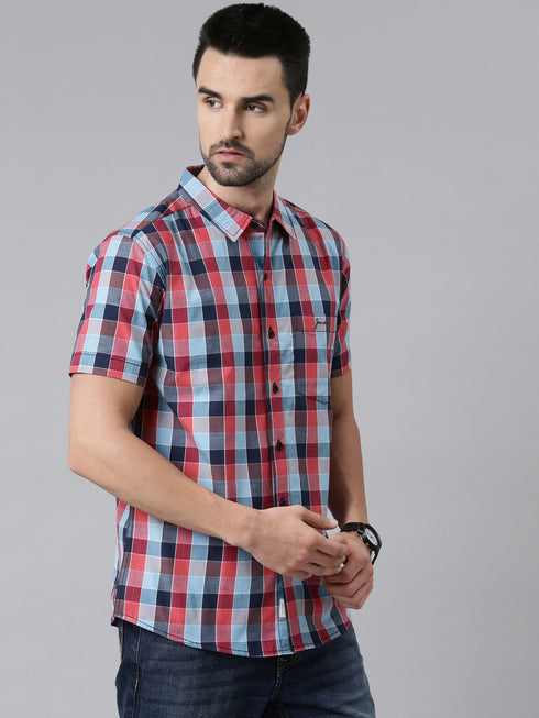 Red Checks Short Sleeves Shirt