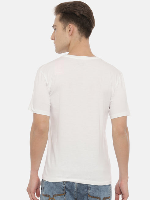 White Solid Crew Neck Tshirt