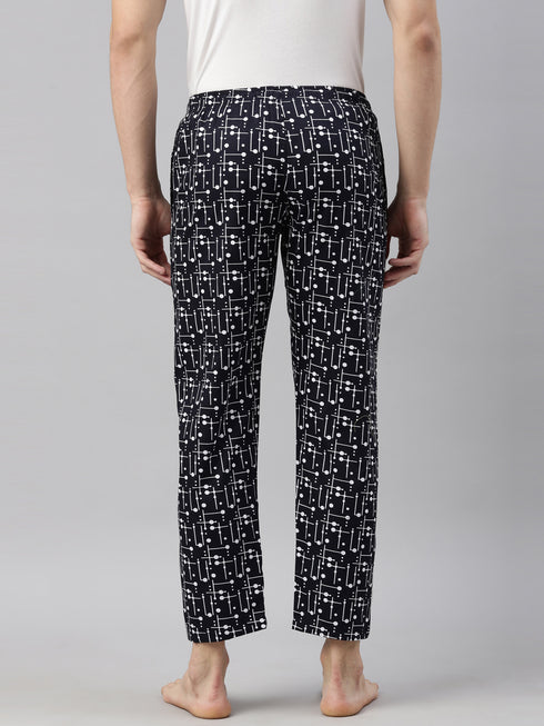 Navy Blue Printed Lounge Pant
