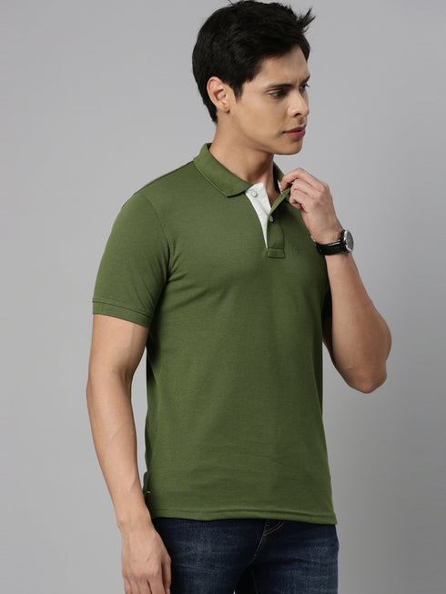 Green Solid Polo T-Shirt