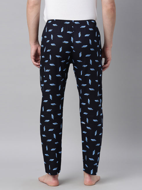 Navy Blue Printed Lounge Pant