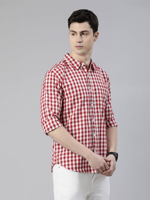 Red Checks Full Sleeves Shirt