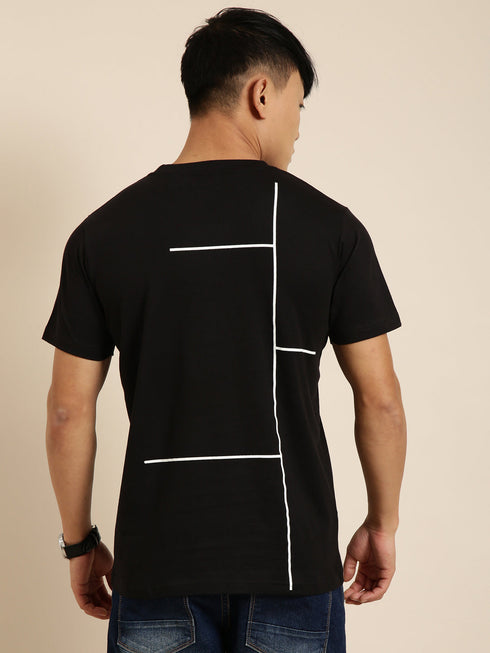 Black Printed Crew Neck T-shirt