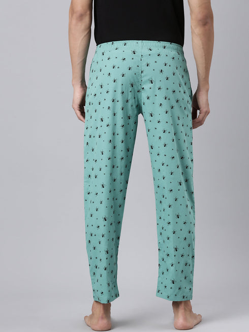 Sea Green Printed Lounge Pant