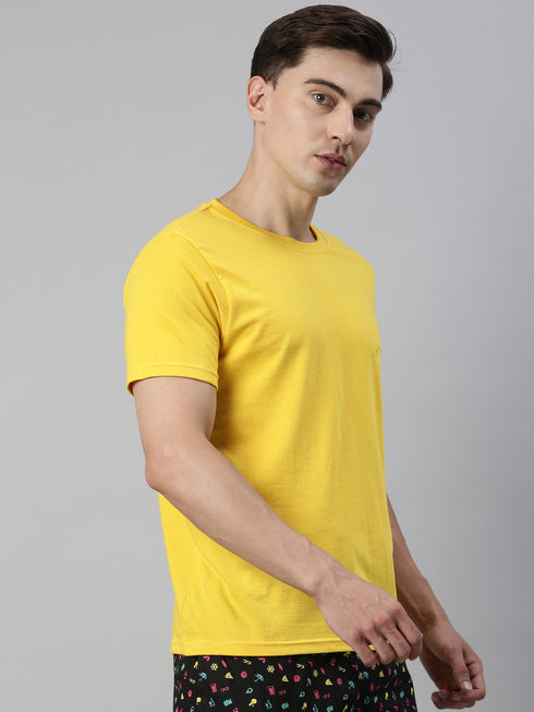 Yellow Solid T-Shirt.