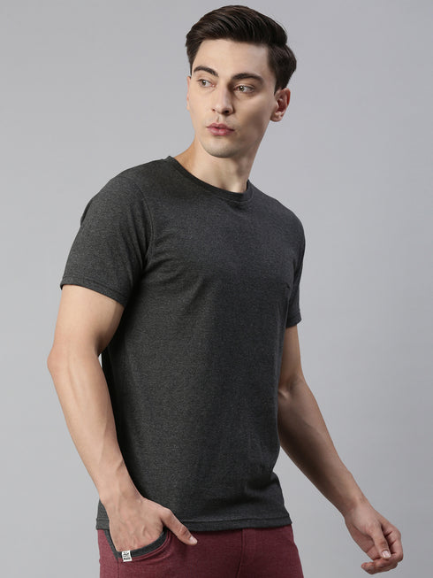 Dark Grey Solid T-shirt
