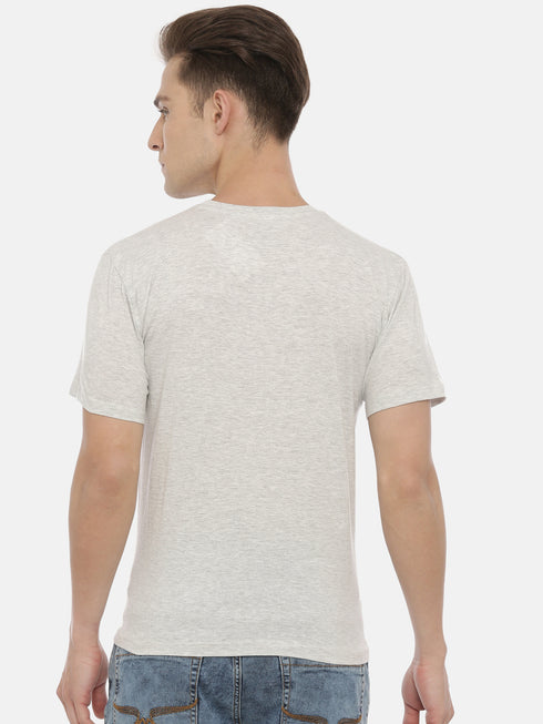 Light-Grey solid Crew Neck T-shirt