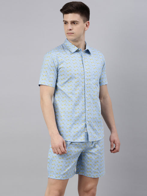 Sky Blue Printed Co-Ord Set