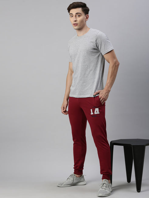 Burgandy Solid Jogger