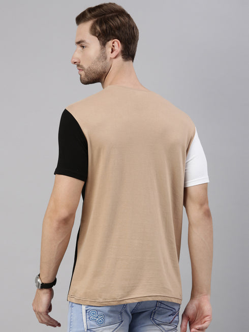 Multicolour Colourblocked Crew Neck Tshirt