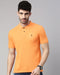 Orange Solid Polo T-shirt