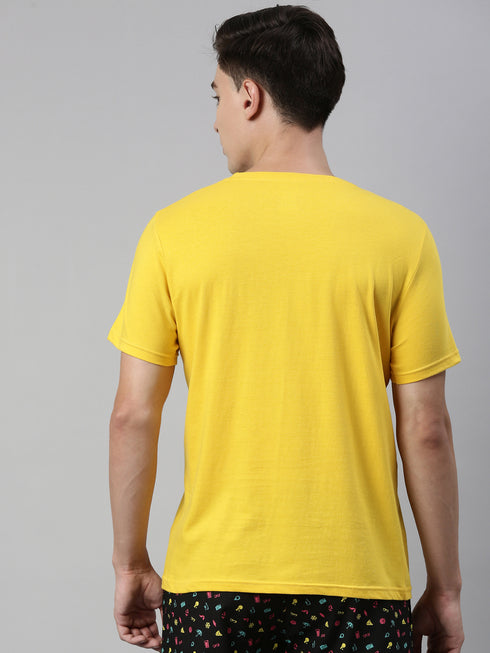 Yellow Solid T-Shirt.