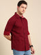 Maroon Printed Full Sleeves Shirt