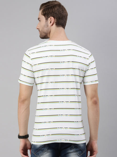 White Printed Crew Neck Tshirt