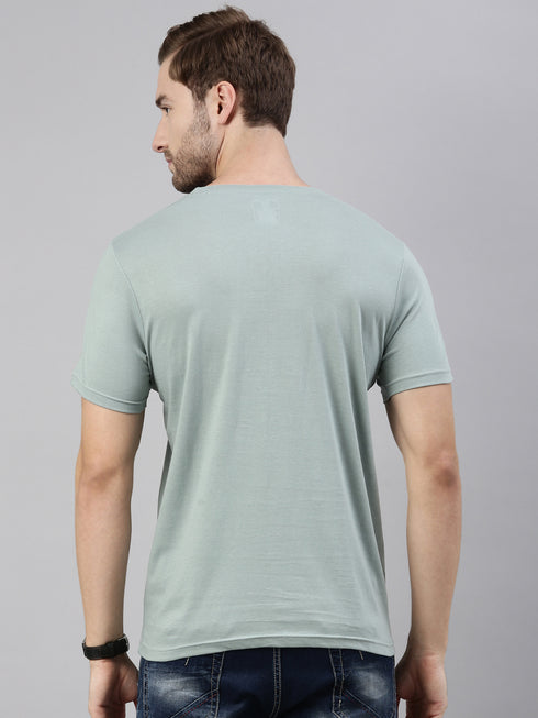 Green Printed Crew Neck Tshirt