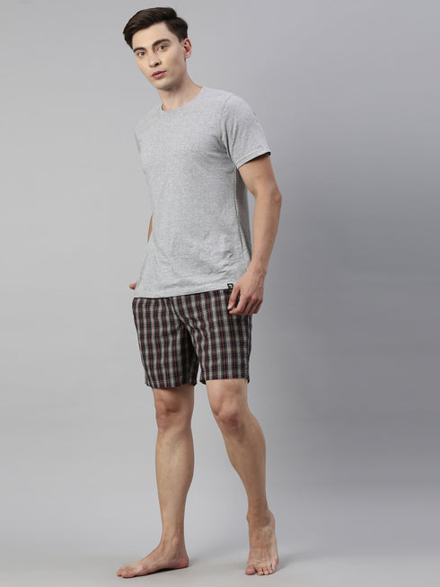 Black Checks Lounge Short