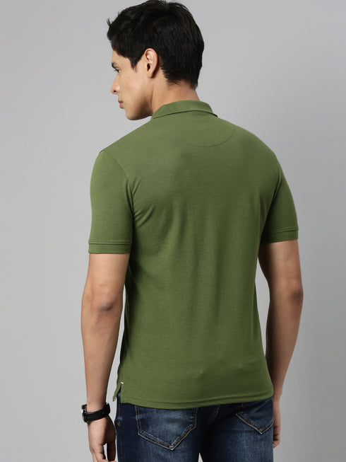 Green Solid Polo T-Shirt