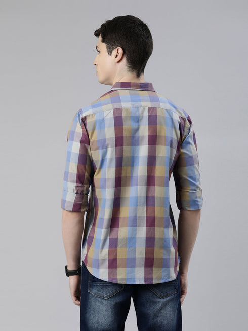 Grey Checks Full Sleeves Shirt