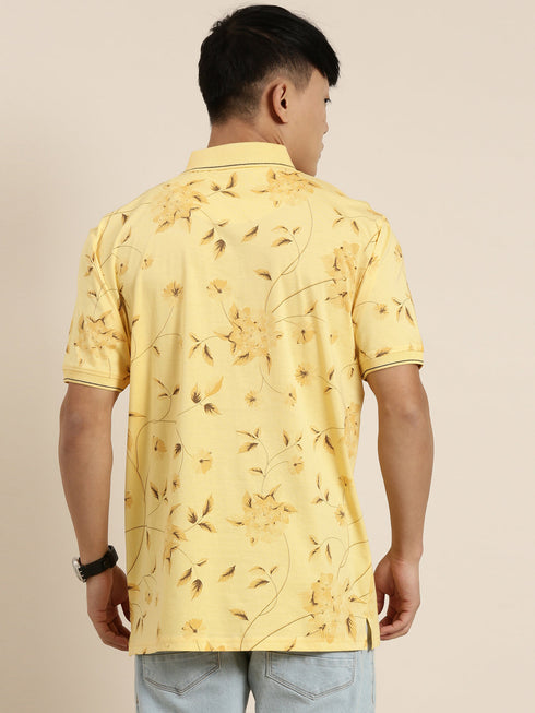 Yellow Printed Polo T-shirt