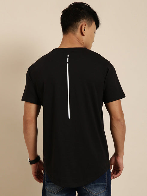 Black Printed Crew Neck T-shirt
