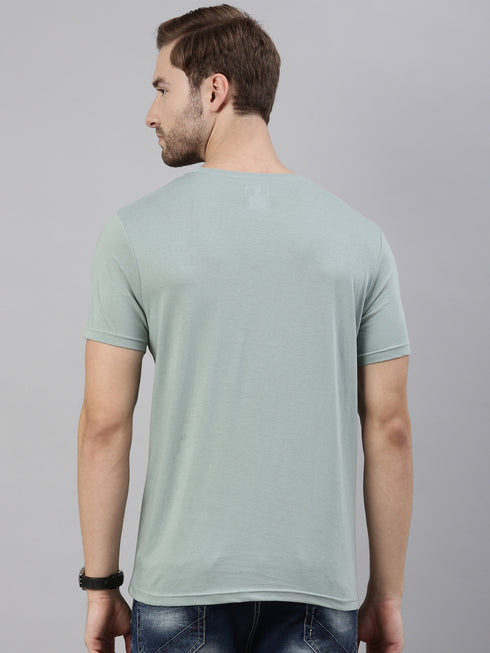 Green Printed Crew Neck Tshirt