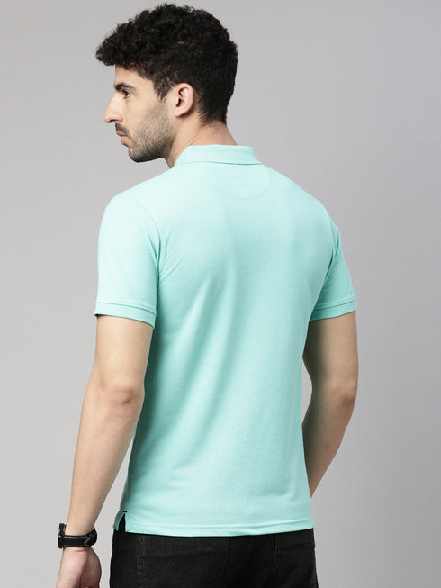 Sea Green Solid Polo Tshirt