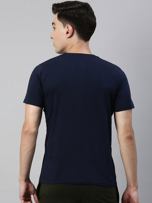 Dark Navy Blue Solid T-Shirt