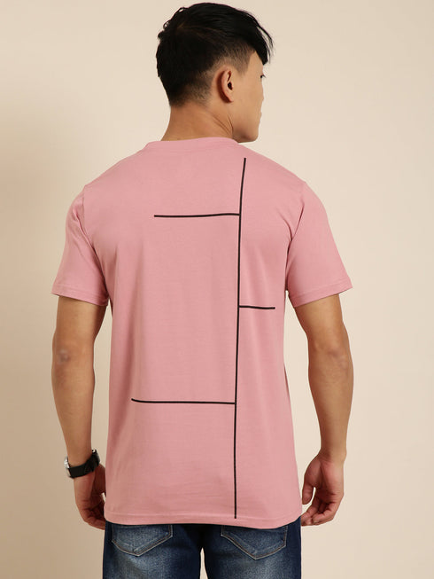 Pink Printed Crew Neck T-shirt