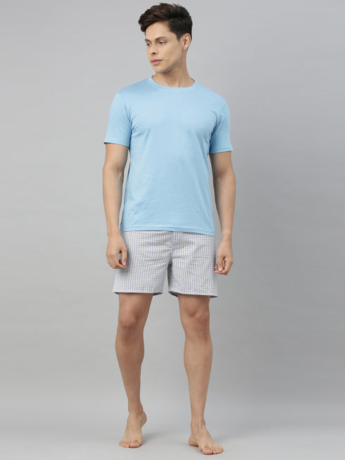 Sky Blue solid Crew Neck T-shirt