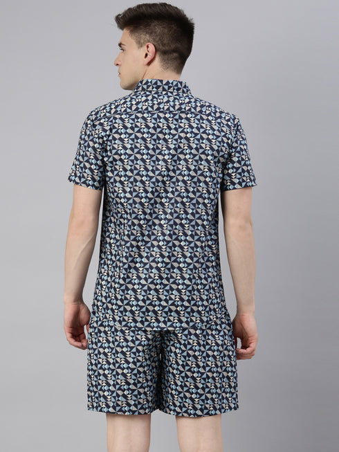 Navy Blue Printed Co-Ord Set