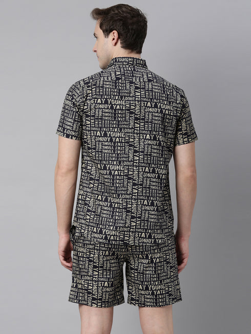 Navy Blue Printed Co-Ord Set