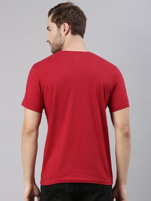 Red Printed Crew Neck Tshirt