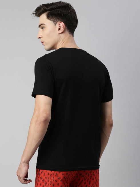 Black Solid Crew Neck T-shirt