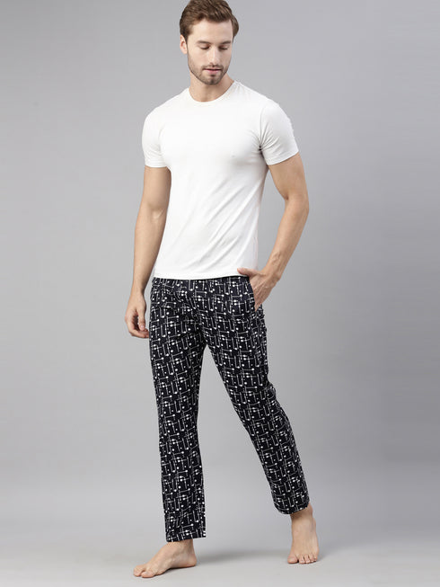 Navy Blue Printed Lounge Pant